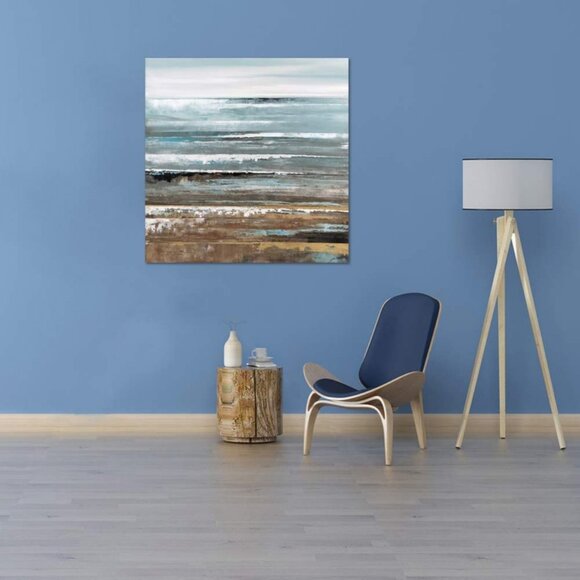 Abstract Ocean Unframed Canvas Wall Art 16" X 16" - Picture 3 of 5